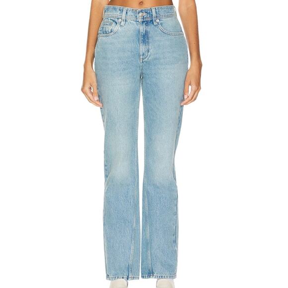 Free People We The Free Union Blue Xena High Rise Slim Straight Jeans - Picture 1 of 14